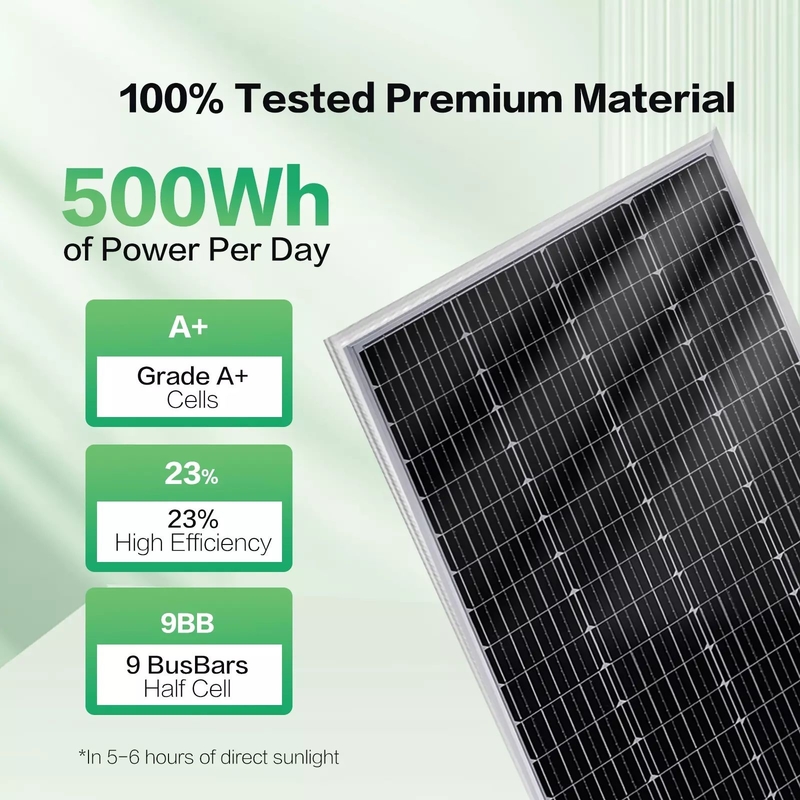 12v 태양 전지 패널 100w 배터리 충전기 모노 홈 오프 그리드 RV 캠퍼 보트 카라반