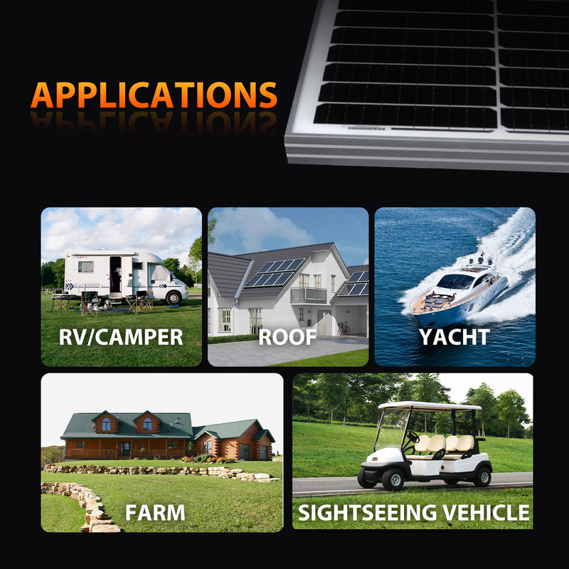 120W 태양광 패널 키트 12v 장착 브래킷 카라반 RV 캠퍼 밴 지붕 쉐드