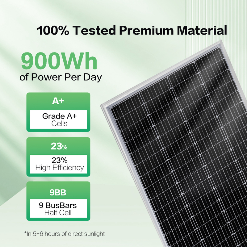 150W 태양 전지 패널 12v 모노 오프 그리드 전력 RV 캠퍼밴 보트 카라반 모터홈