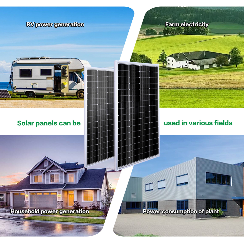 150W 태양 전지 패널 12v 모노 오프 그리드 전력 RV 캠퍼밴 보트 카라반 모터홈