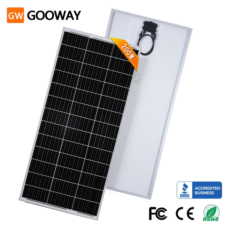 200W 태양 전지 패널 12v 모노 오프 그리드 전력 RV 캠퍼밴 보트 카라반 모터홈