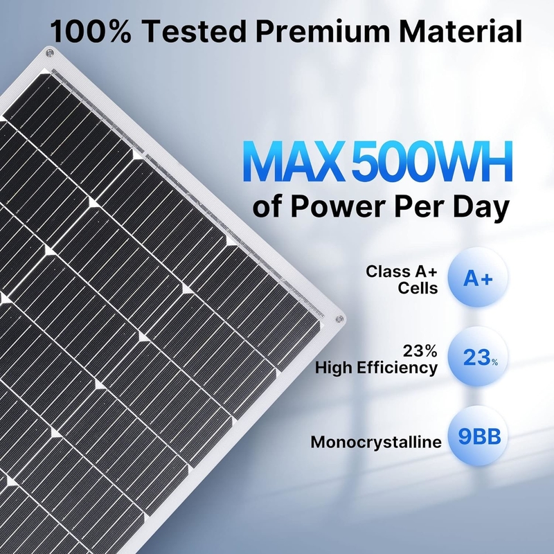 100W 유연 태양 전지 패널 12v 카라반 RV 보트 캐빈 홈 캠퍼 밴 셰드 Uk